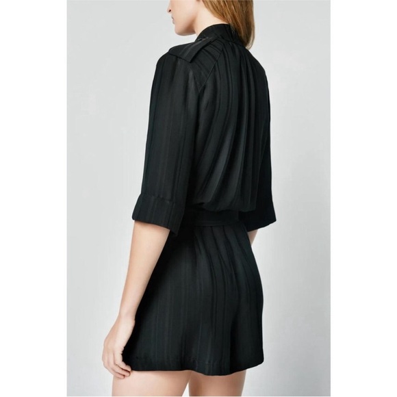 Smythe Utility Mini Romper Belted in Black Shadow Stripe Size XS NWOT - Picture 2 of 6